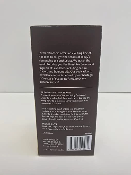 Farmer Brothers Premium:Chai Spice Hot Black Tea, 1/25 Ct Tea Box - Image 2