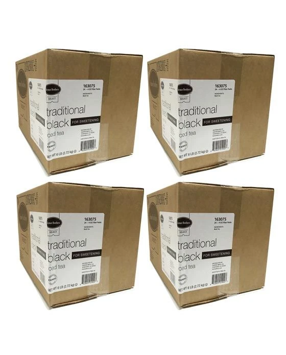 Farmer Brothers Black Iced Tea For Sweetening, 4 Boxes - 24/4 Oz