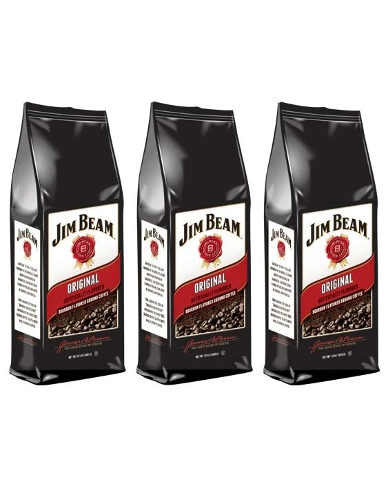 Jim Beam Original Bourbon Flavored Ground Coffee, 3 Bags (12 Oz Ea.)