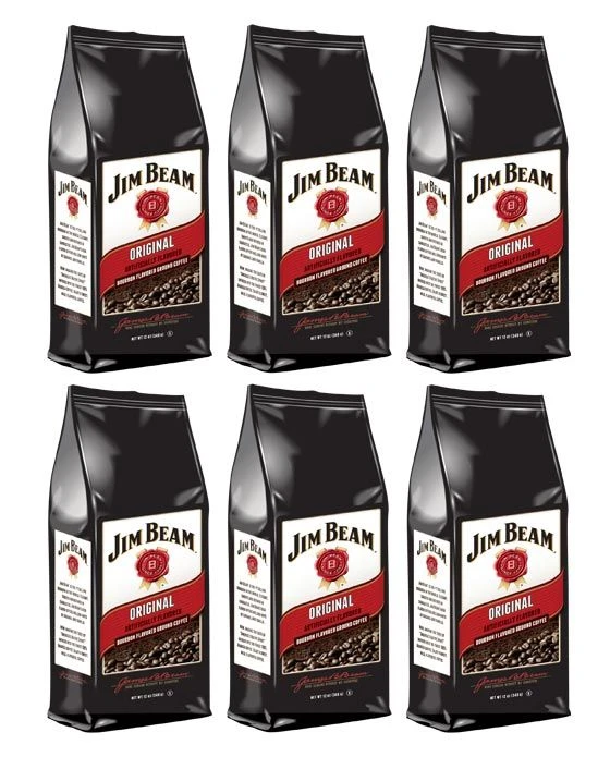 Jim Beam Original Bourbon Flavored Ground Coffee, 6 Bags (12 Oz Ea.)