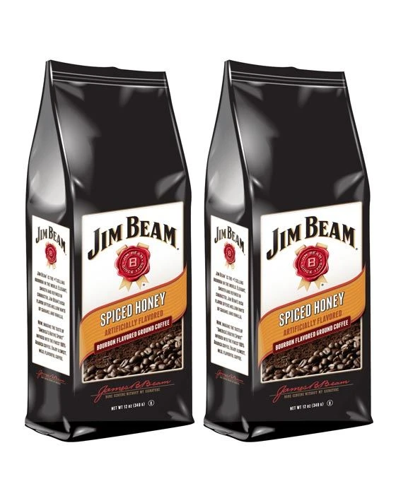 Jim Beam Spiced Honey Bourbon Flavored Ground Coffee, 2 Bags (12 Oz Ea.)