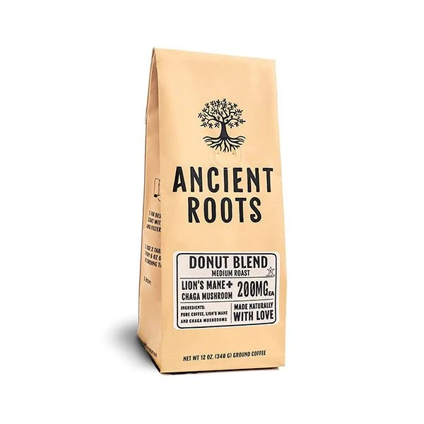 Ancient Roots Donut Shop Medium Roast Flavored Mushroom Ground Coffee6/12 Oz Bags - Image 2