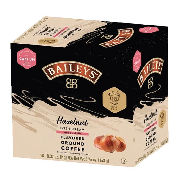 Baileys Bailey's, Hazelnut Irish Cream Flavored Coffee, 2/18 Single Serve Cups - Image 2