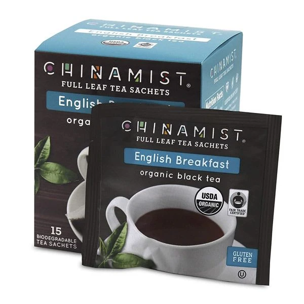 China Mist - English Breakfast Organic Black Full Leaf Tea Sachet, 4 Boxes 15 Count Each - Image 3