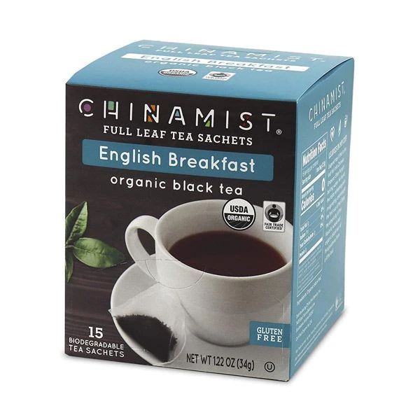 China Mist - English Breakfast Organic Black Full Leaf Tea Sachet, 4 Boxes 15 Count Each - Image 2