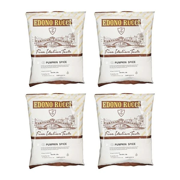 Edono Rucci Pumpkin Spice Cappuccino Mix, 4 Bags (2 Lbs Each)