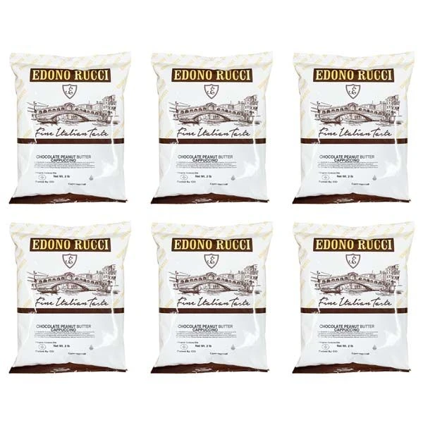 Edono Rucci Chocolate Peanut Butter Powdered Cappuccino Mix, 6/2 Lb Bags
