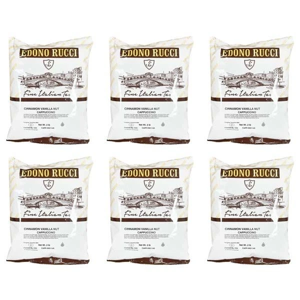 Edono Rucci Cinnamon Vanilla Nut Powdered Cappuccino Mix, 6/2 Lb Bags