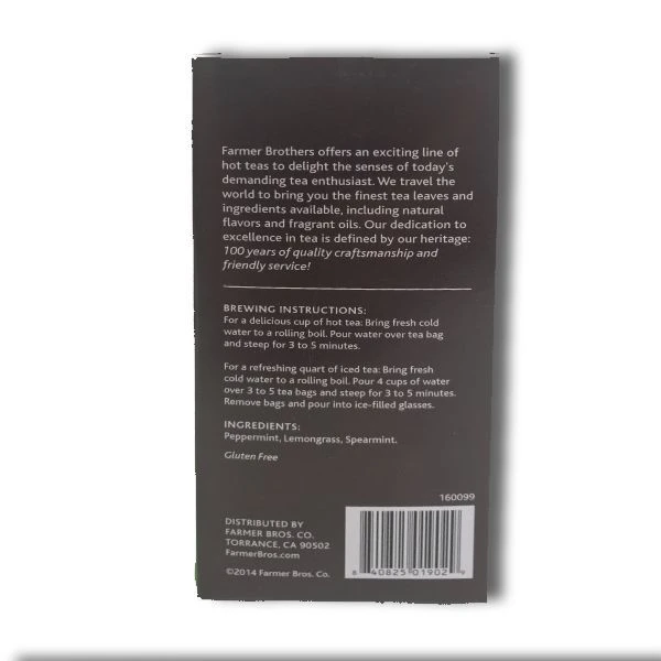 Farmer Brothers Premium: Misty Mint Hot Tea, 6/25 Ct Tea Boxes - Image 4