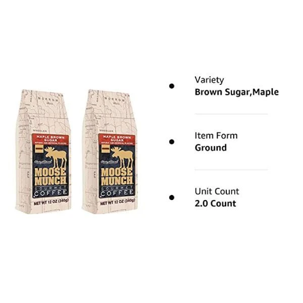 Harry & David Moose Munch Maple Brown Sugar Ground Gourmet Coffee 2 Bags - Image 2