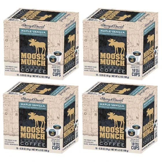 Moose Munch Maple Vanilla Single Serve Coffee By Harry & David, 4/18 Count