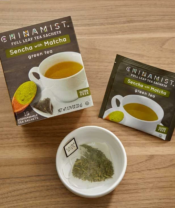 China Mist Sencha With Matcha Green Tea Sachets, 2 Boxes 15 Count Each - Biodegradable And Individually Wrapped - Image 3