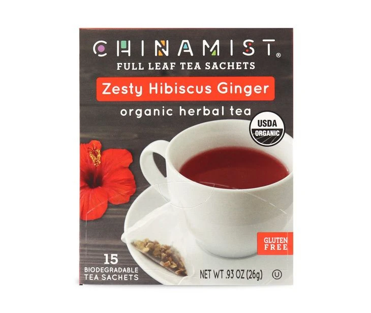 China Mist - Zesty Hibiscus Ginger Organic Black Full Leaf Tea Sachet, 2 Boxes 15 Count Each - Biodegradable And Individually Wrapped - Image 4